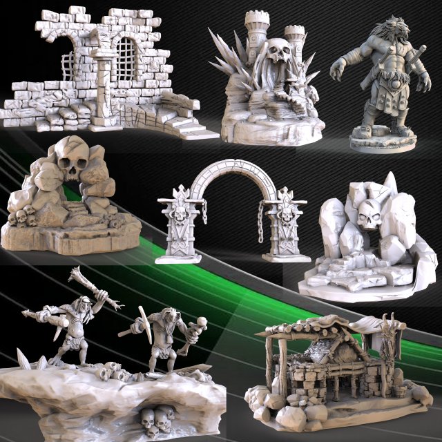 oferta pack de 8 stl 5 Modèles 3D en vedette .c4d .max .obj .3ds .fbx .stl .blend 