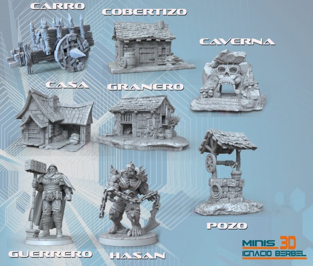 casas medievales y orcos stl 3D Print Model .c4d .max .obj .3ds .fbx .stl .blend 