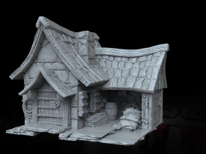 casas medievales y orcos stl 3D Print Model