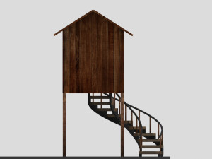 low poly resort style wooden hut house Modèle 3D