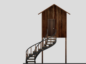 low poly resort style wooden hut house Modèle 3D