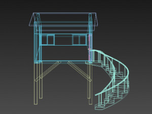 low poly resort style wooden hut house Modèle 3D