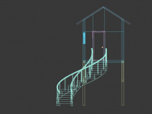 low poly resort style wooden hut house Modèle 3D