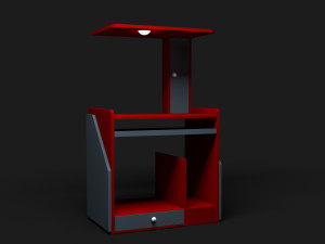 low poly smart computer table - creative smart pc table Modelo 3D