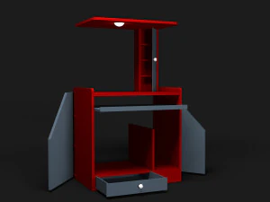 low poly smart computer table - creative smart pc table 3D Model