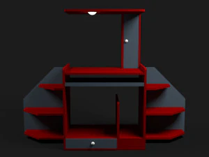low poly smart computer table - creative smart pc table 3D Model