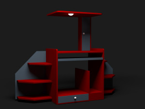 low poly smart computer table - creative smart pc table Modelo 3D