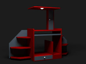 low poly smart computer table - creative smart pc table 3D Model