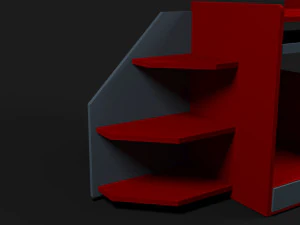 low poly smart computer table - creative smart pc table 3D Model