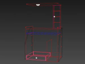 low poly smart computer table - creative smart pc table 3D Model