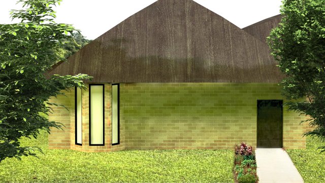 Brick house villa with interior ready 3D मॉडल .c4d .max .obj .3ds .fbx .stl .blend 