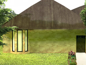 Brick house villa with interior ready Modèle 3D
