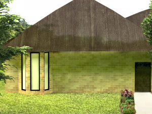 Villa in mattoni con interni pronti Modello 3D