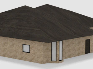 Brick house villa with interior ready 3D Model
