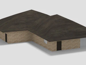 Brick house villa with interior ready 3D Model
