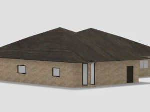 Brick house villa with interior ready 3D Model