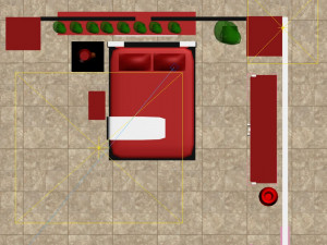red architectural interior bedroom 3D Модель