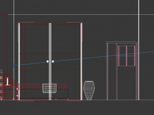 red architectural interior bedroom 3D Модель