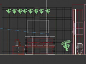 red architectural interior bedroom 3D Модель