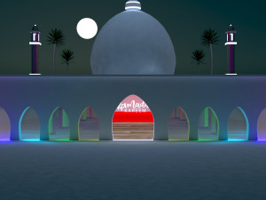 ramadan kareem mosque with interior 3D Модель