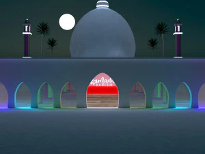 ramadan kareem mosque with interior 3D Model