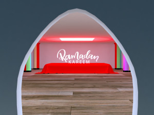 ramadan kareem mosque with interior 3D Модель