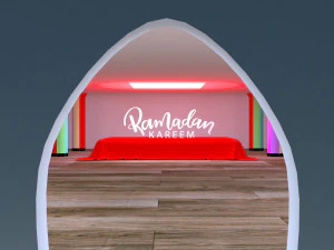 ramadan kareem mosque with interior 3D Model
