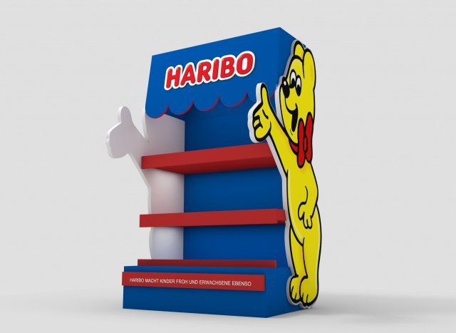 haribo outlet candy shelf Modelo 3D .c4d .max .obj .3ds .fbx .stl .blend 