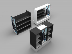 perfume gondola - outlet shelf - store shelf 3D मॉडल