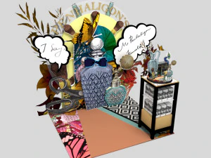 barraca de exposição - exposição de feira - estande de exposição - estande na loja Modelo 3D