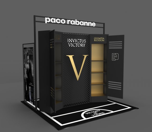 exhibition stall - fair exhibition - exhibition stand - in store booth Modello 3D .c4d .max .obj .3ds .fbx .stl .blend 
