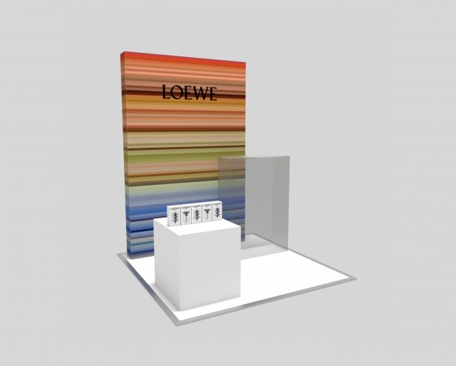 exhibition stall - fair exhibition - exhibition stand - in store booth 3D Модель .c4d .max .obj .3ds .fbx .stl .blend 