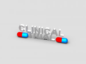 clinical trial tablet text 3D Model