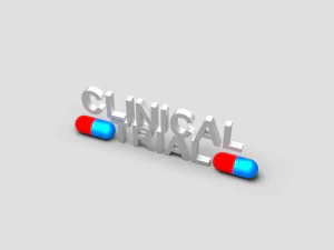 clinical trial tablet text 3D Model