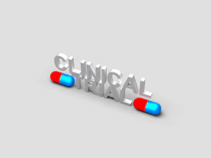 clinical trial tablet text 3D Model
