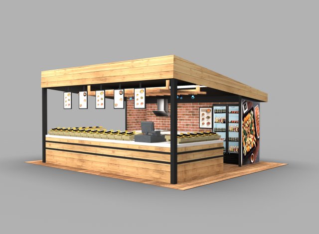 sushi kitchen exhibition stall - fair exhibition - store exhibition - shop exhibition Modelo 3D .c4d .max .obj .3ds .fbx .stl .blend 