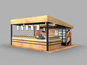 sushi kitchen exhibition stall - fair exhibition - store exhibition - shop exhibition Modelo 3D