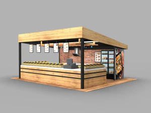 suşi mutfağı sergi standı - fuar sergisi - mağaza sergisi - mağaza sergisi 3D Model