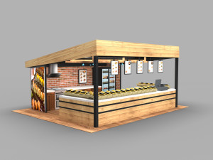 sushi kitchen exhibition stall - fair exhibition - store exhibition - shop exhibition Modelo 3D