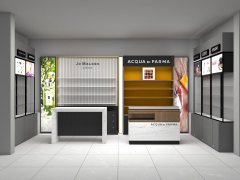 Retail Store Backwall Design - Store Backwall Shelving - Modern Retail Backwall Designs 3D 모델