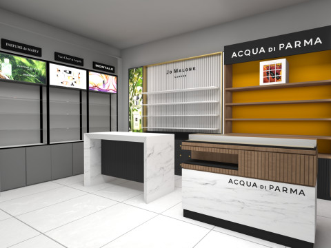 Retail Store Backwall Design - Store Backwall Shelving - Modern Retail Backwall Designs 3D 模型