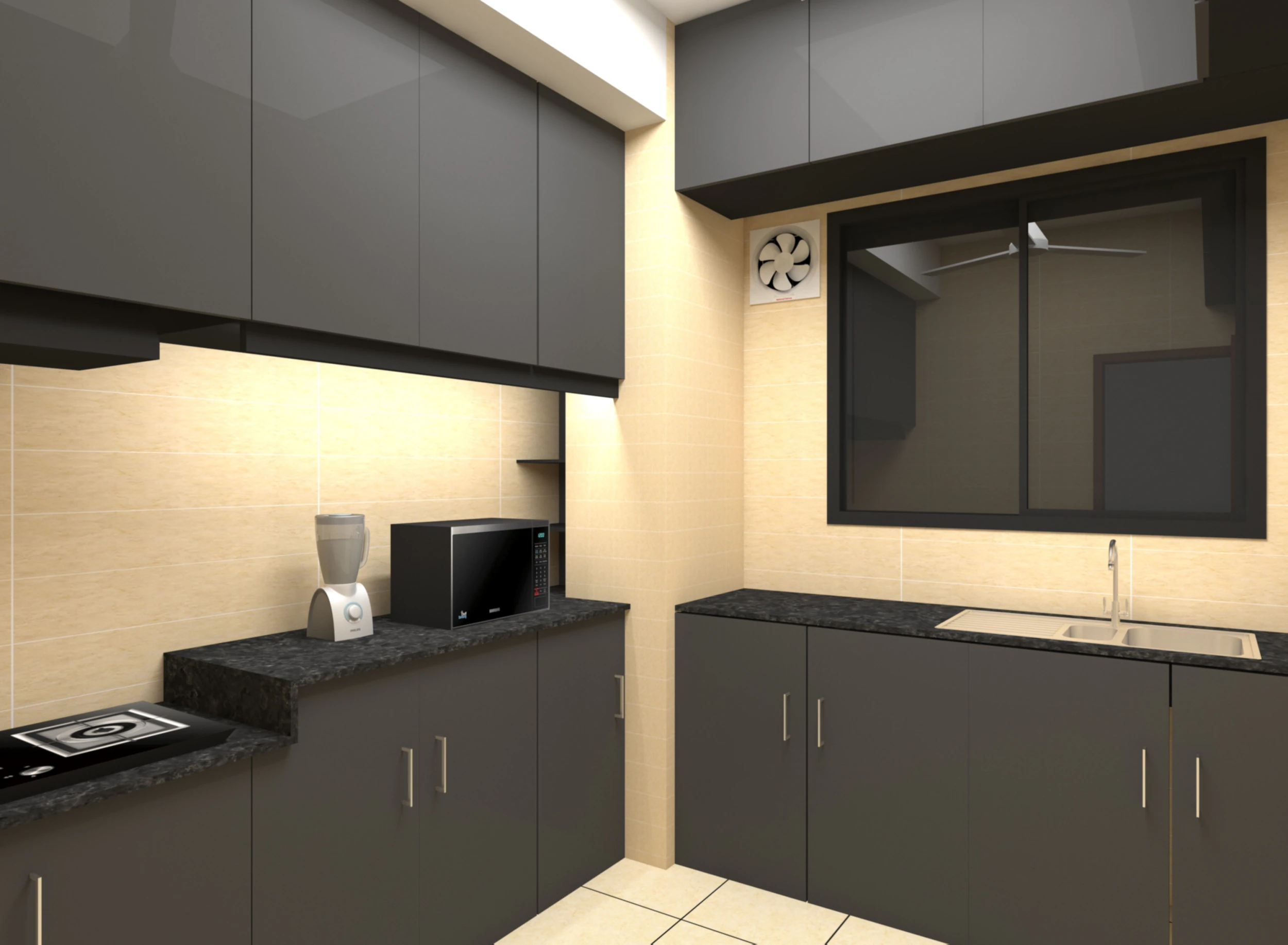 Modern kitchen Cabinet - Modern Interior Scene - Architectural kitchen Visualization 3D Model .c4d .max .obj .3ds .fbx .stl .blend 