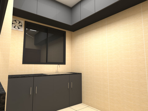 Modern kitchen Cabinet - Modern Interior Scene - Architectural kitchen Visualization 3D Model