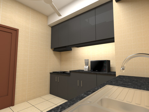 Modern kitchen Cabinet - Modern Interior Scene - Architectural kitchen Visualization 3D Model
