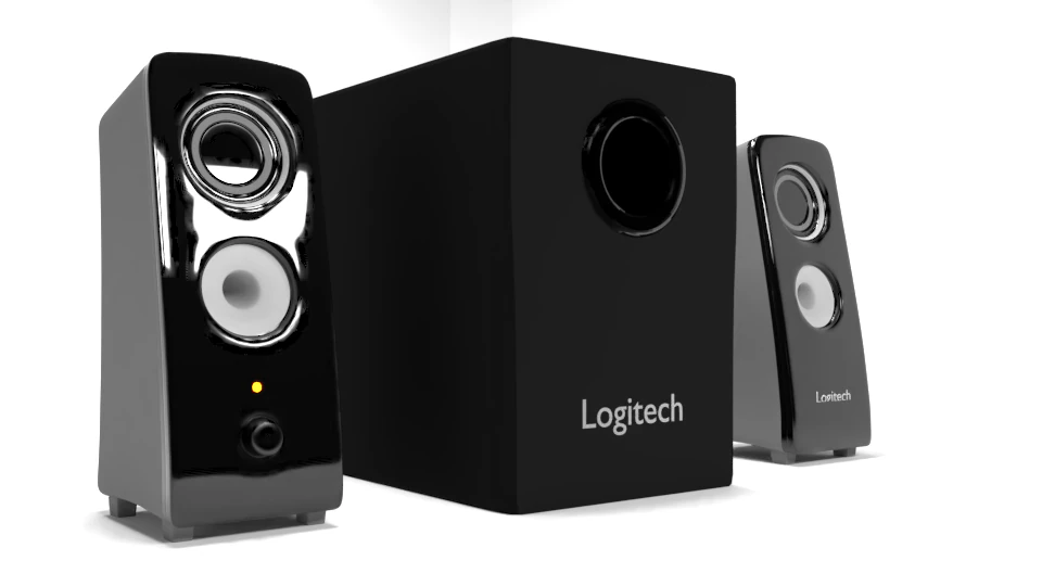 Logitech speaker system z323 3D Model .c4d .max .obj .3ds .fbx .stl .blend