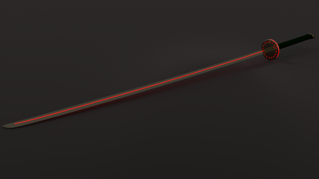 neon katana 3D Модель .c4d .max .obj .3ds .fbx .stl .blend 
