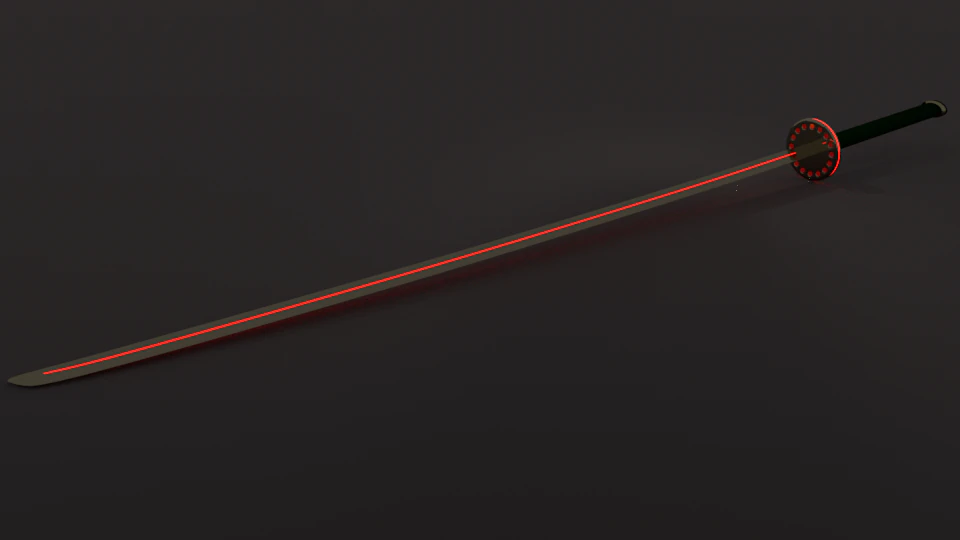 neon katana 3D Model .c4d .max .obj .3ds .fbx .stl .blend 