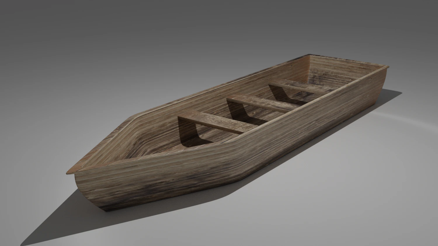 wooden boat 3D Model .c4d .max .obj .3ds .fbx .stl .blend 