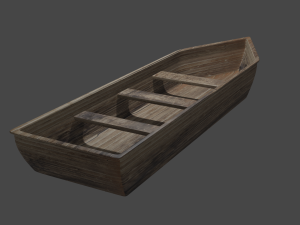 wooden boat 3D 모델