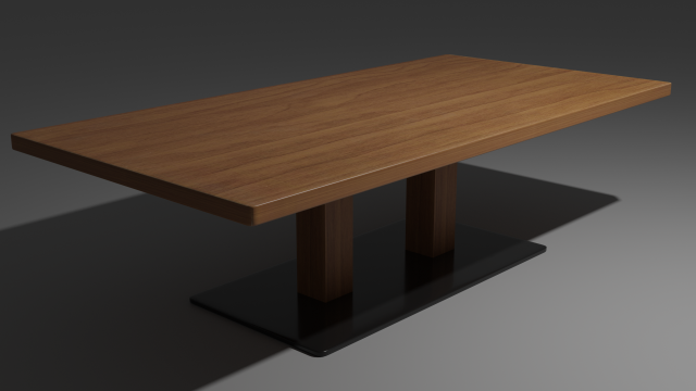 wooden table 3D 模型 .c4d .max .obj .3ds .fbx .stl .blend 